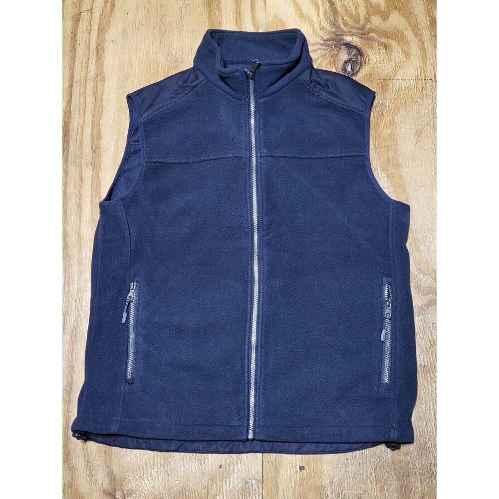 Gazman Knitted Fleece Vest Blue Fullzip Pocket Men M @i7